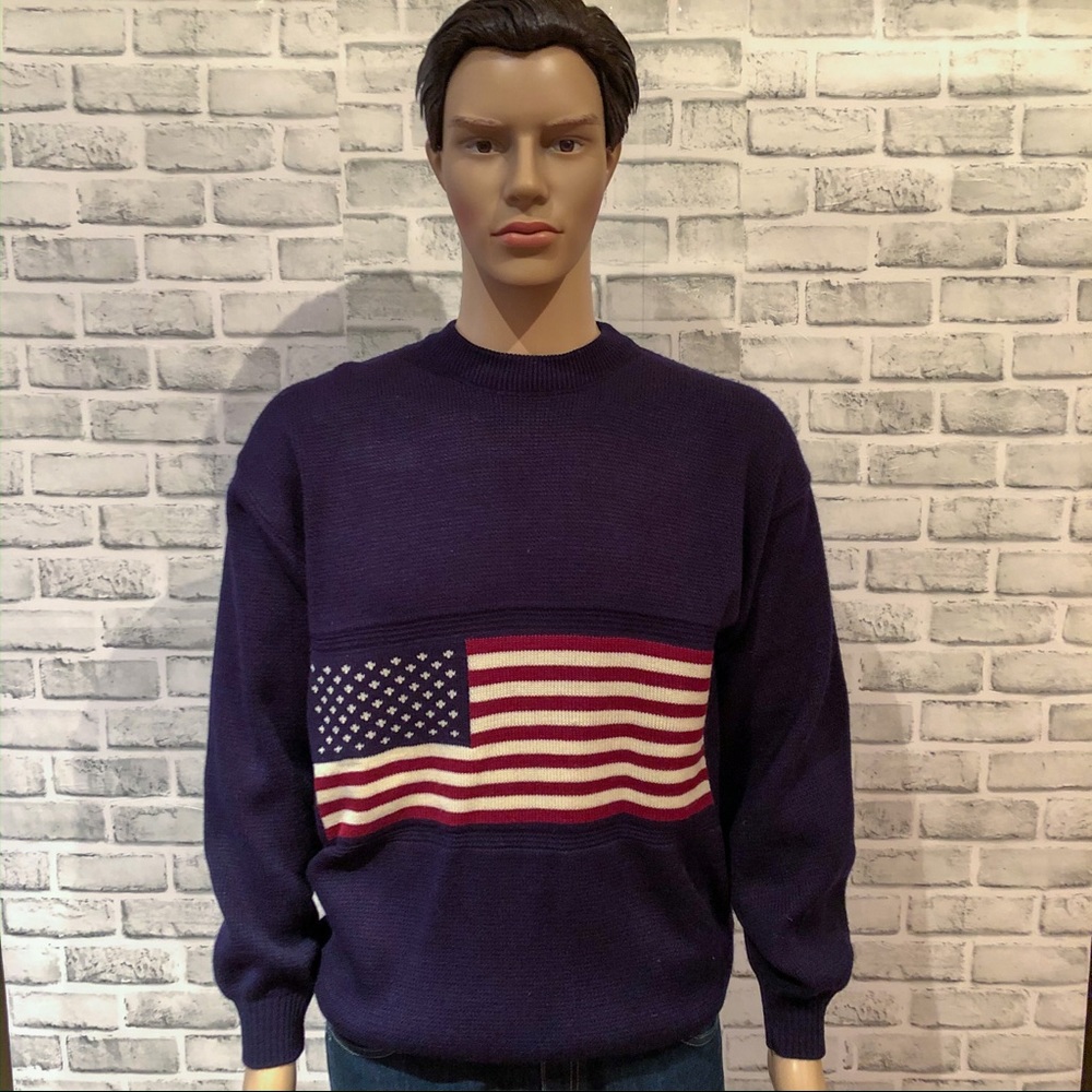 EUC Navy Blue American Flag 🇺🇸 Sweater Medium